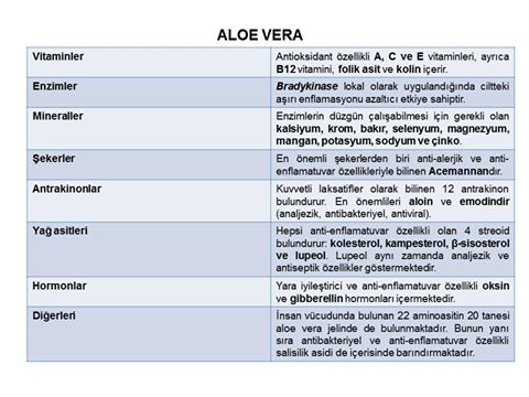 aloe veranin icinde var