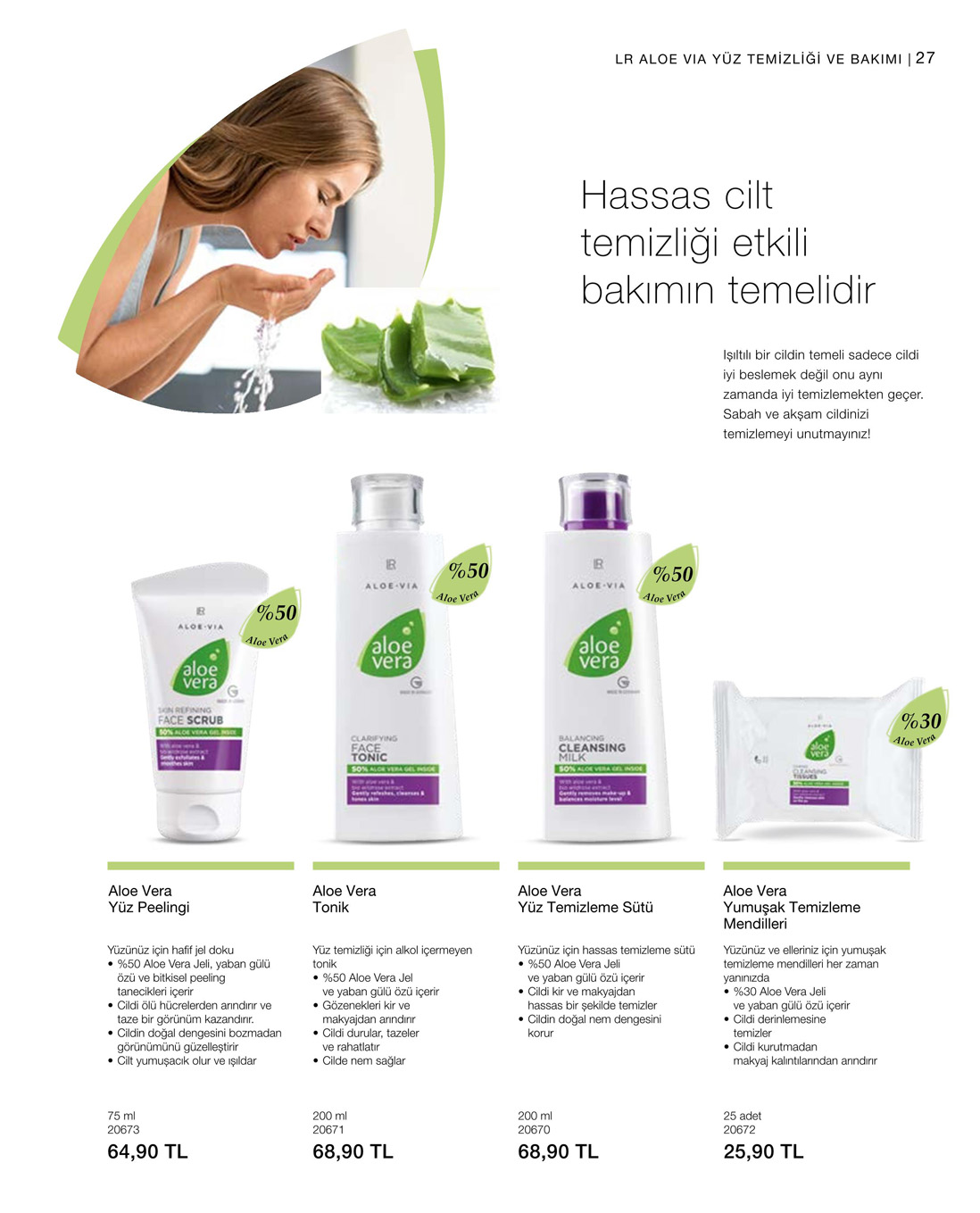 LR Aloe Vera Yumuşak Temizleme Mendilleri katalog